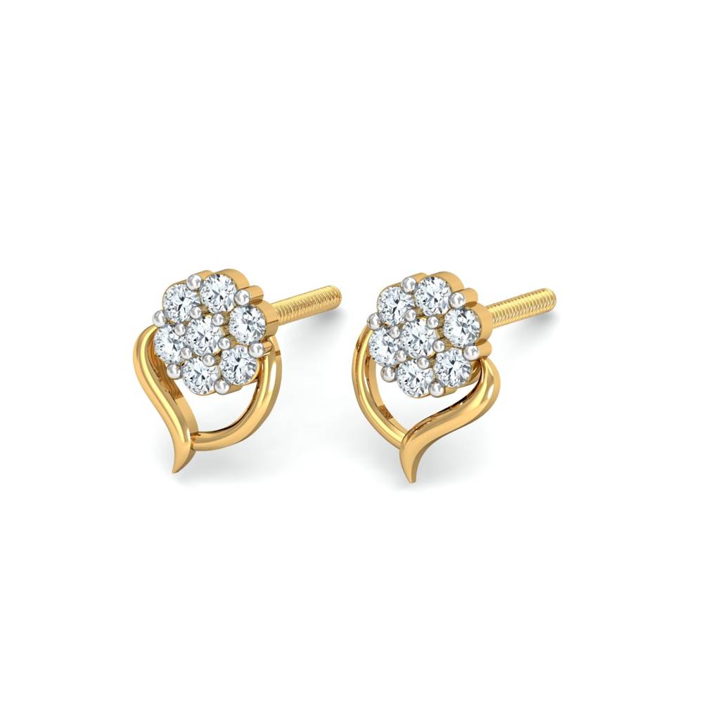 KuberBox 18K Yellow Gold Rima Cluster Earrings