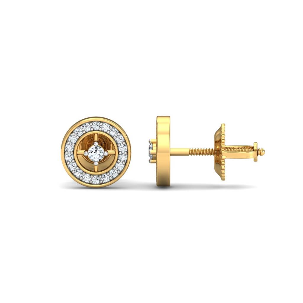 KuberBox 18K Yellow Gold Debra Round Earrings