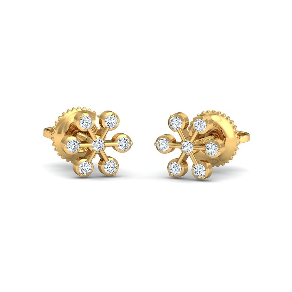 KuberBox 18K Yellow Gold Meghan Diamond Earrings