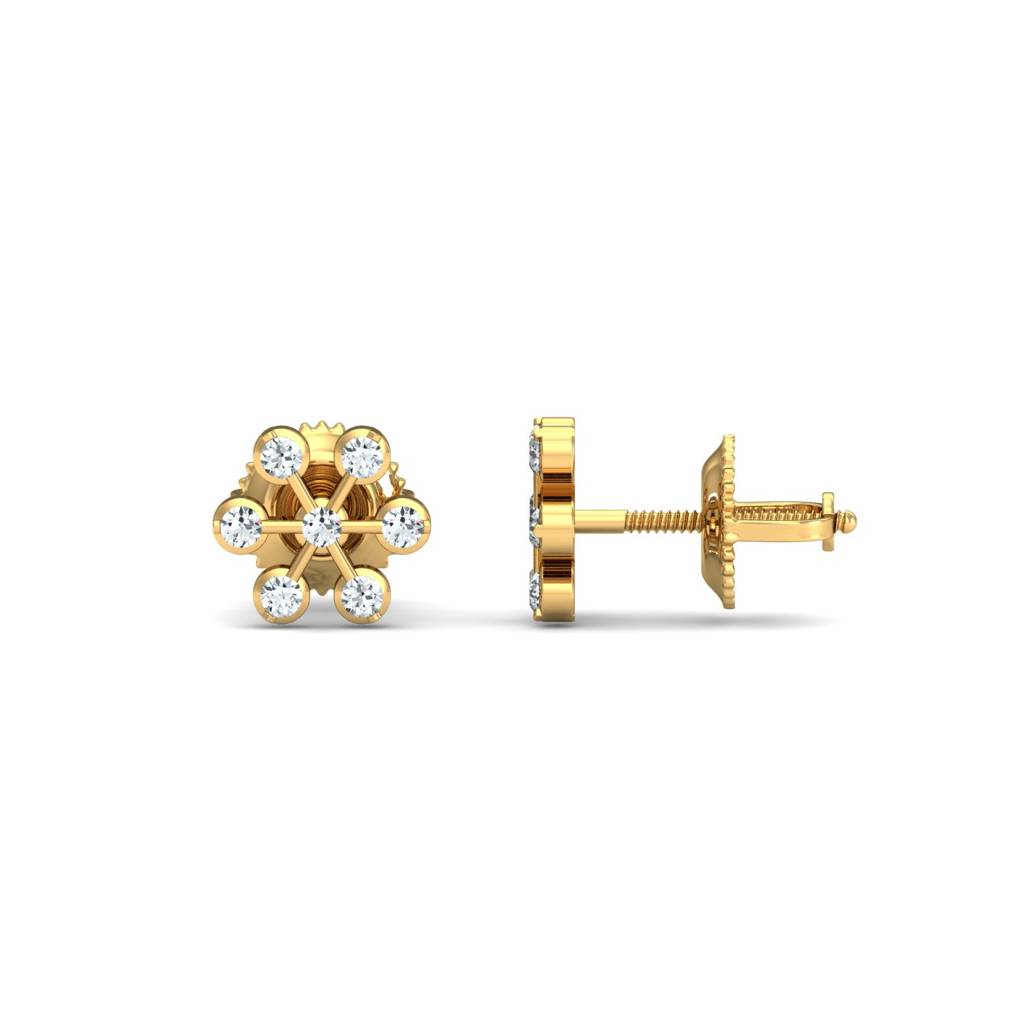 KuberBox 18K Yellow Gold Meghan Diamond Earrings