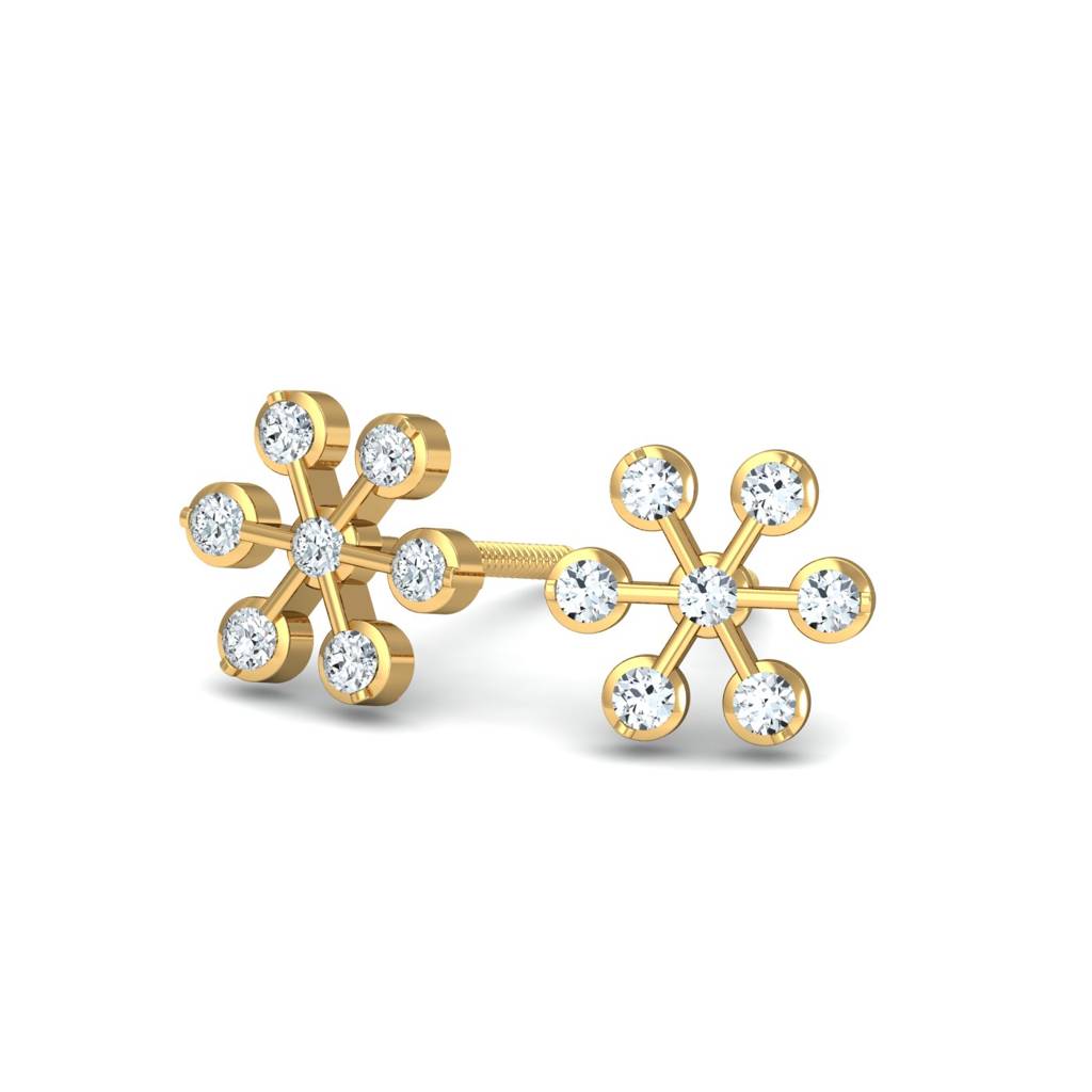 KuberBox 18K Yellow Gold Meghan Diamond Earrings