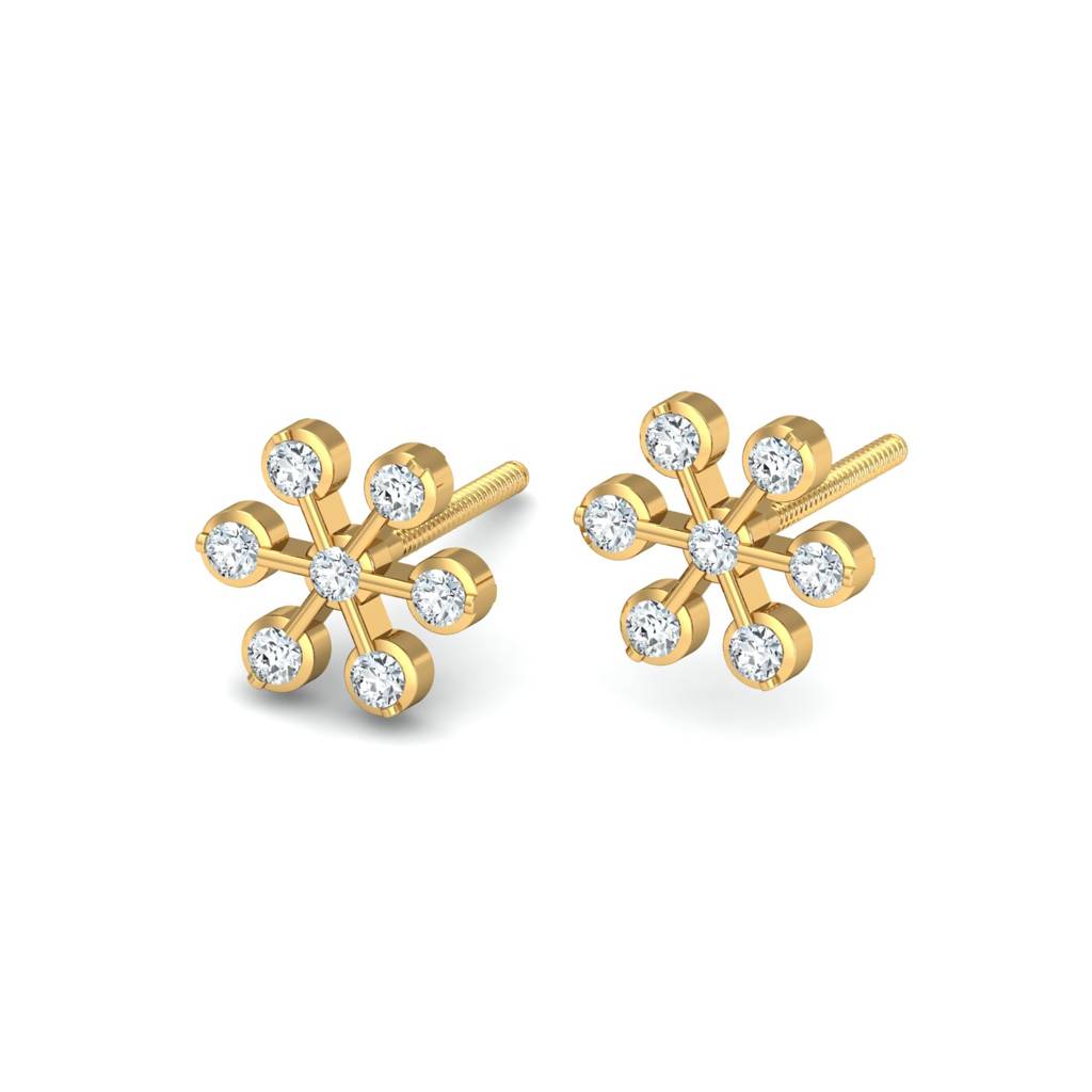 KuberBox 18K Yellow Gold Meghan Diamond Earrings