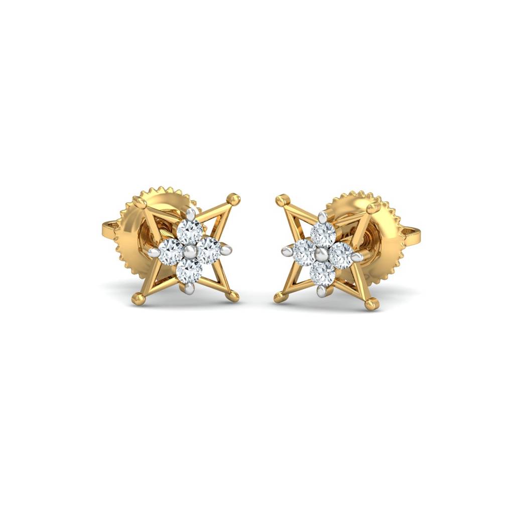 KuberBox 18K Yellow Gold Adalee Stud Earrings