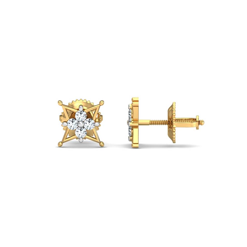 KuberBox 18K Yellow Gold Adalee Stud Earrings