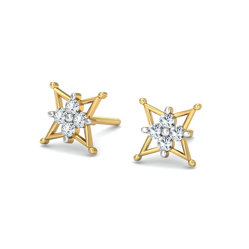 KuberBox 18K Yellow Gold Adalee Stud Earrings