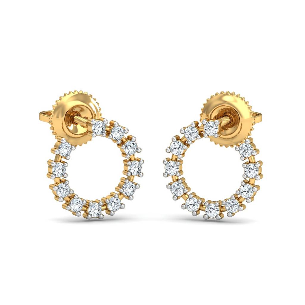 KuberBox 18K Yellow Gold Aureole Stud Earrings