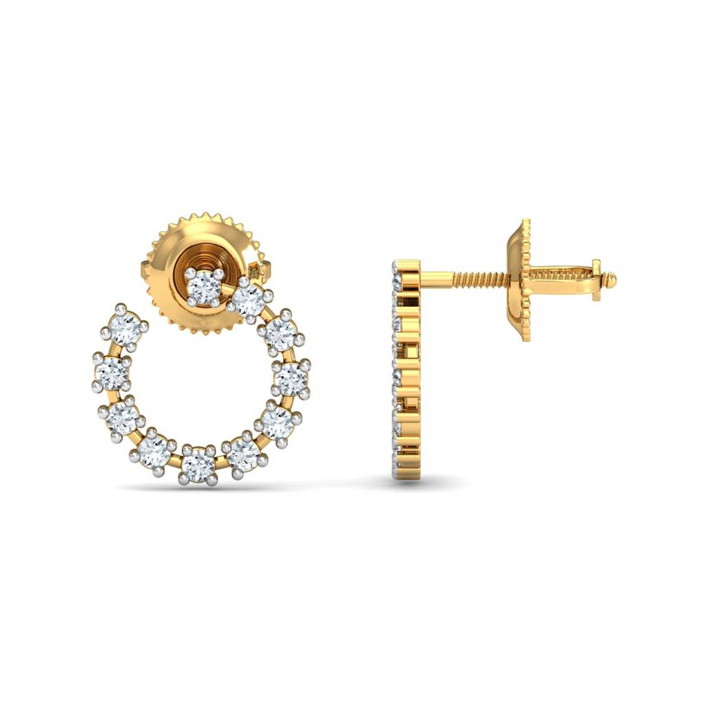 KuberBox 18K Yellow Gold Aureole Stud Earrings