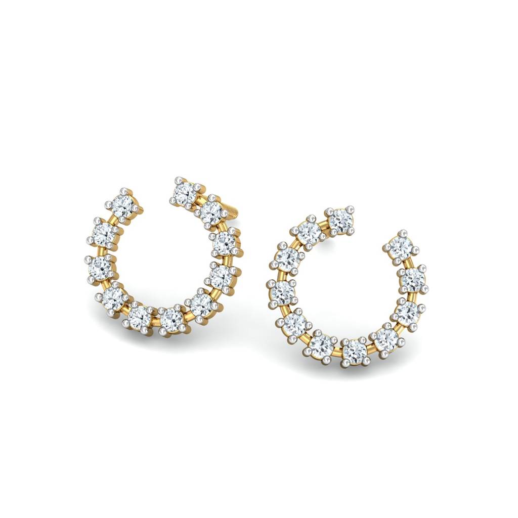 KuberBox 18K Yellow Gold Aureole Stud Earrings