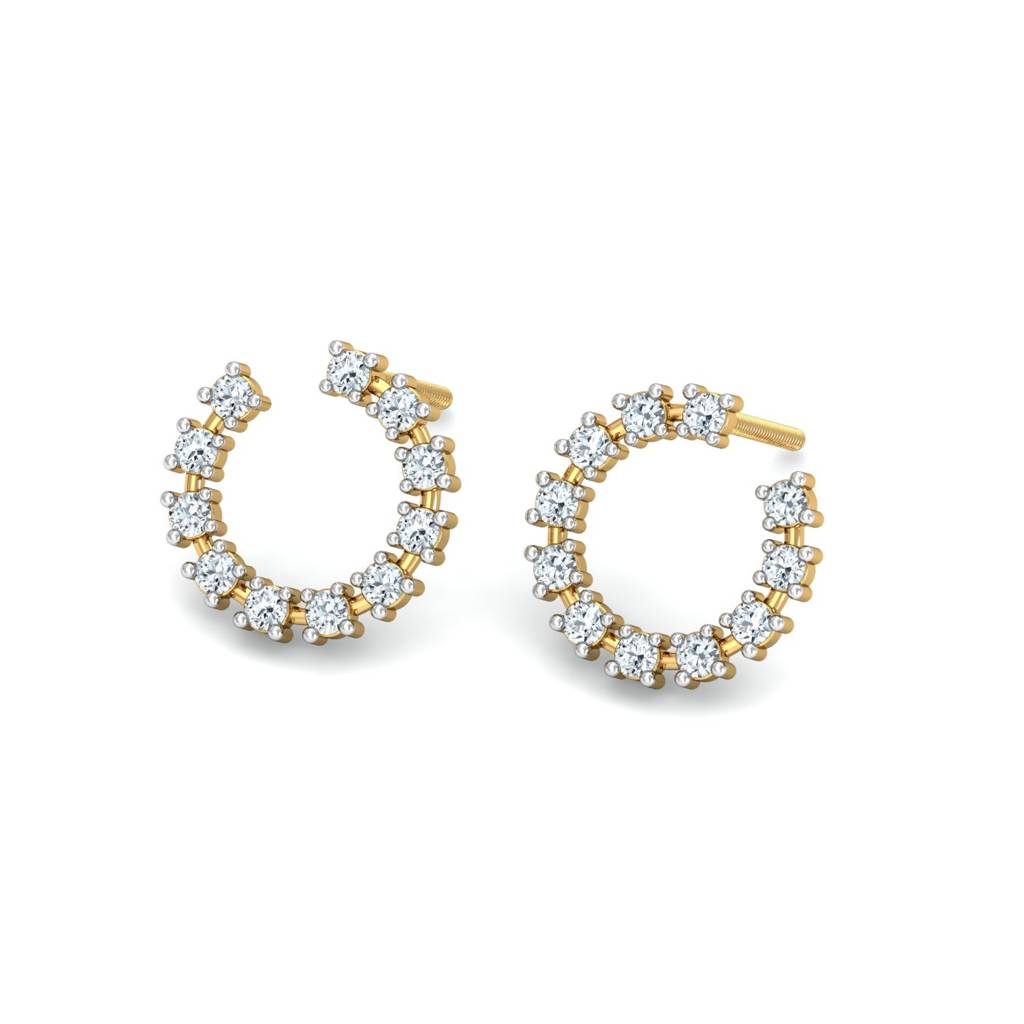 KuberBox 18K Yellow Gold Aureole Stud Earrings