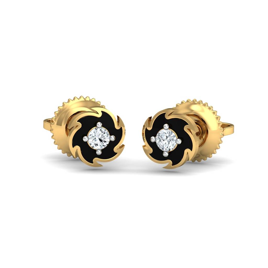 KuberBox 18K Yellow Gold Spinning Disc Earrings