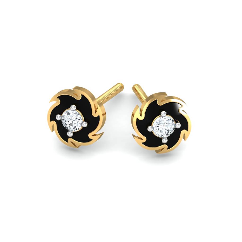 KuberBox 18K Yellow Gold Spinning Disc Earrings