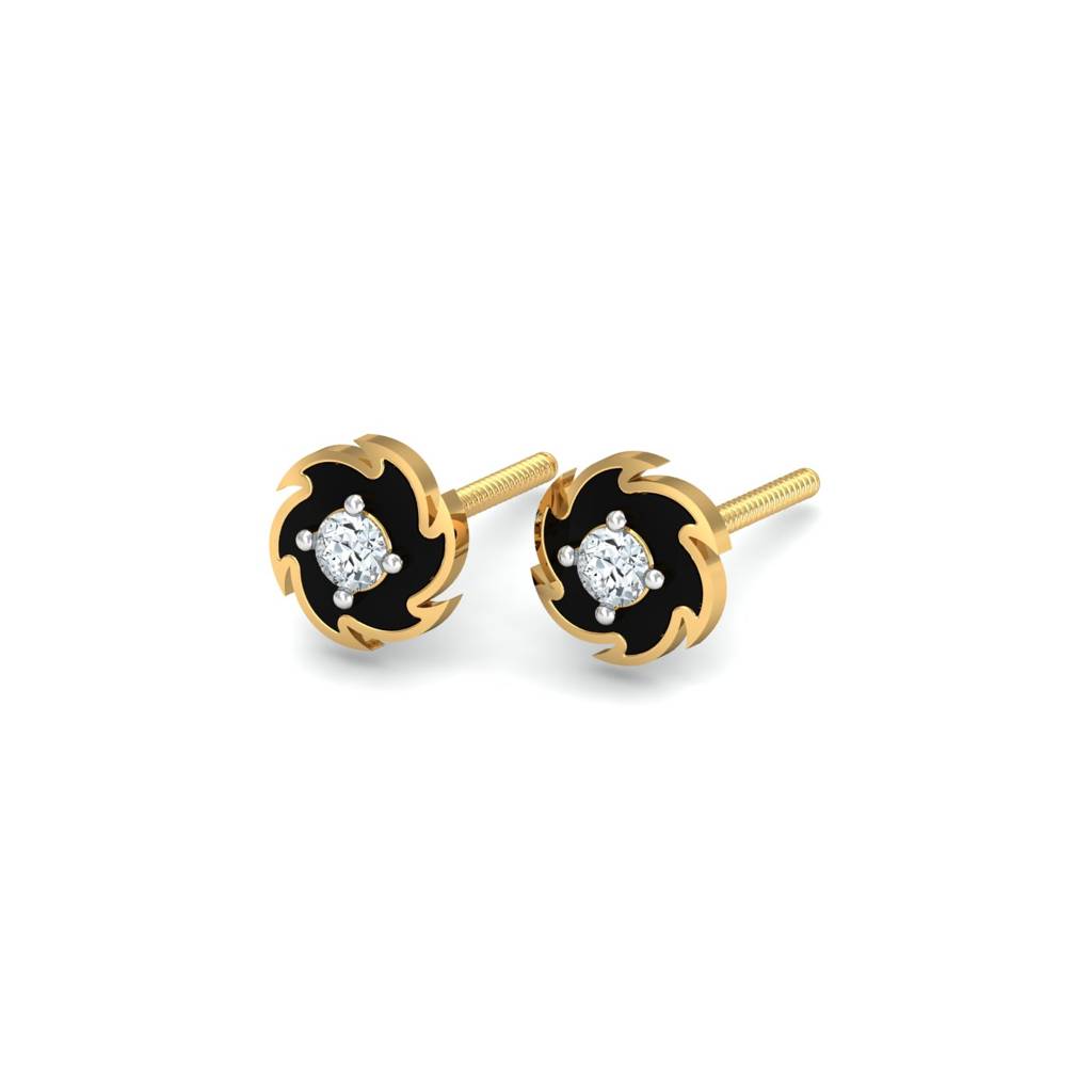 KuberBox 18K Yellow Gold Spinning Disc Earrings