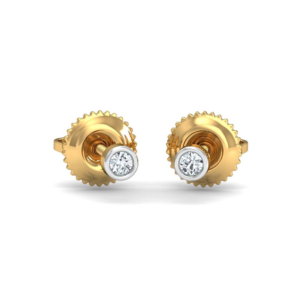 KuberBox 18K Yellow Gold Bruce 2 mm Stud Earrings