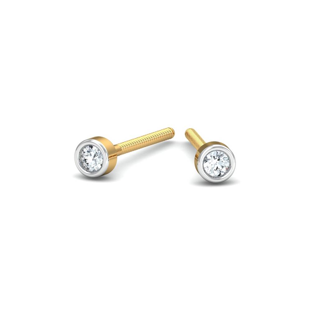 KuberBox 18K Yellow Gold Bruce 2 mm Stud Earrings