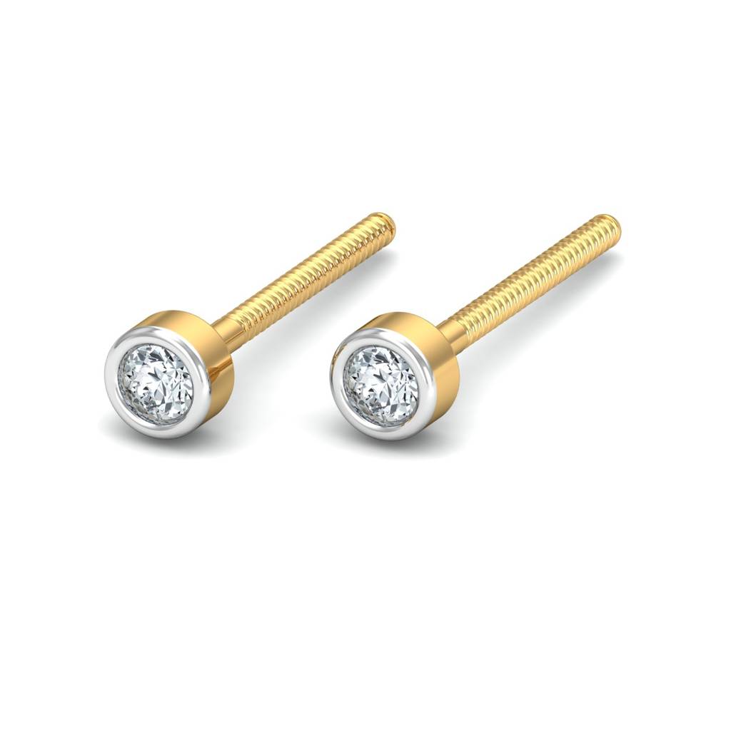 KuberBox 18K Yellow Gold Bruce 2 mm Stud Earrings