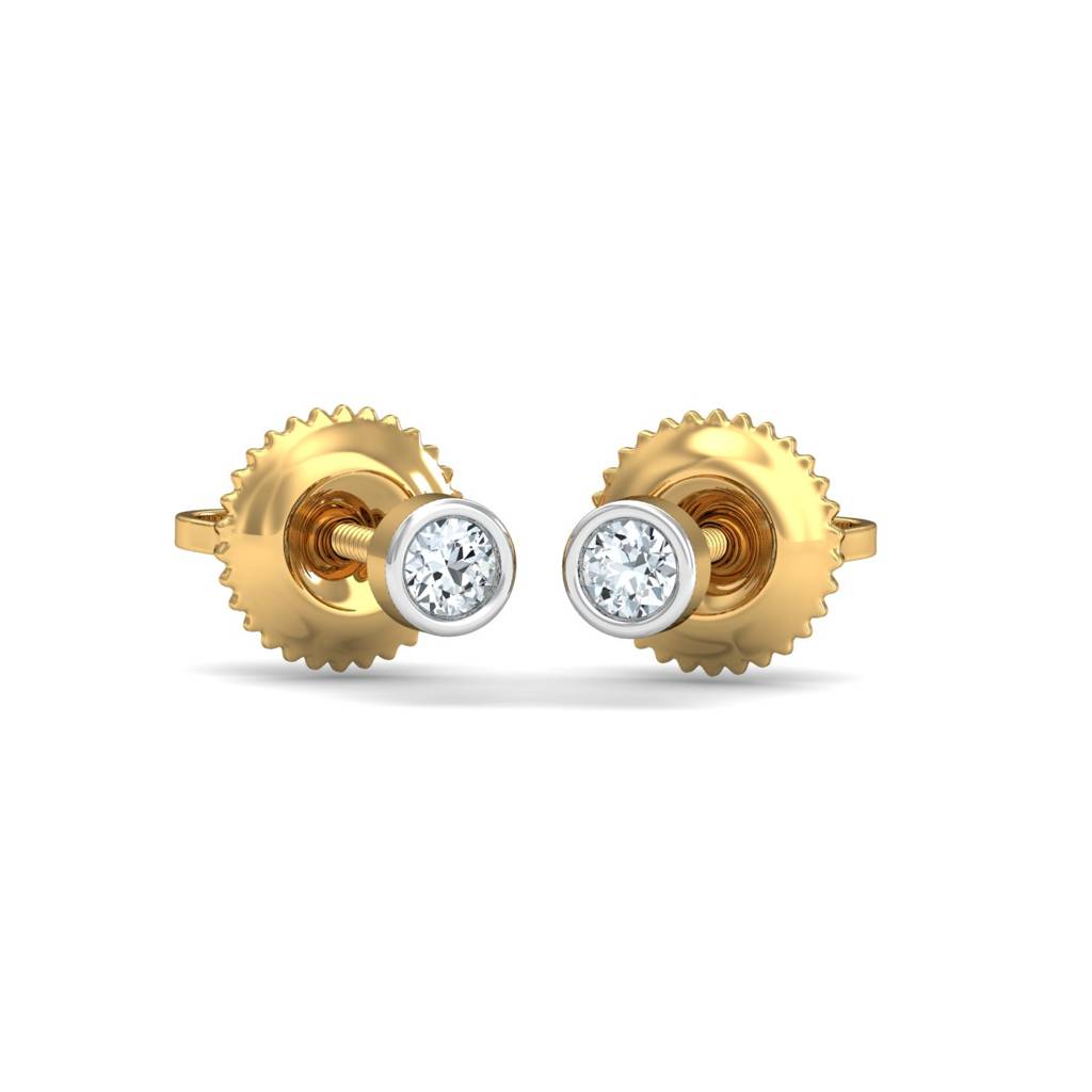 KuberBox 18K Yellow Gold Bruce 2.5 mm Stud Earrings