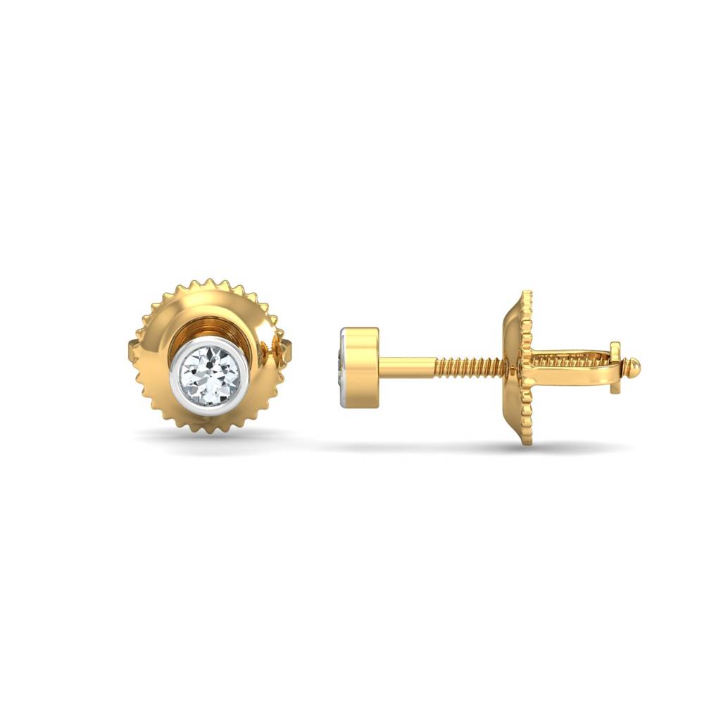 KuberBox 18K Yellow Gold Bruce 2.5 mm Stud Earrings