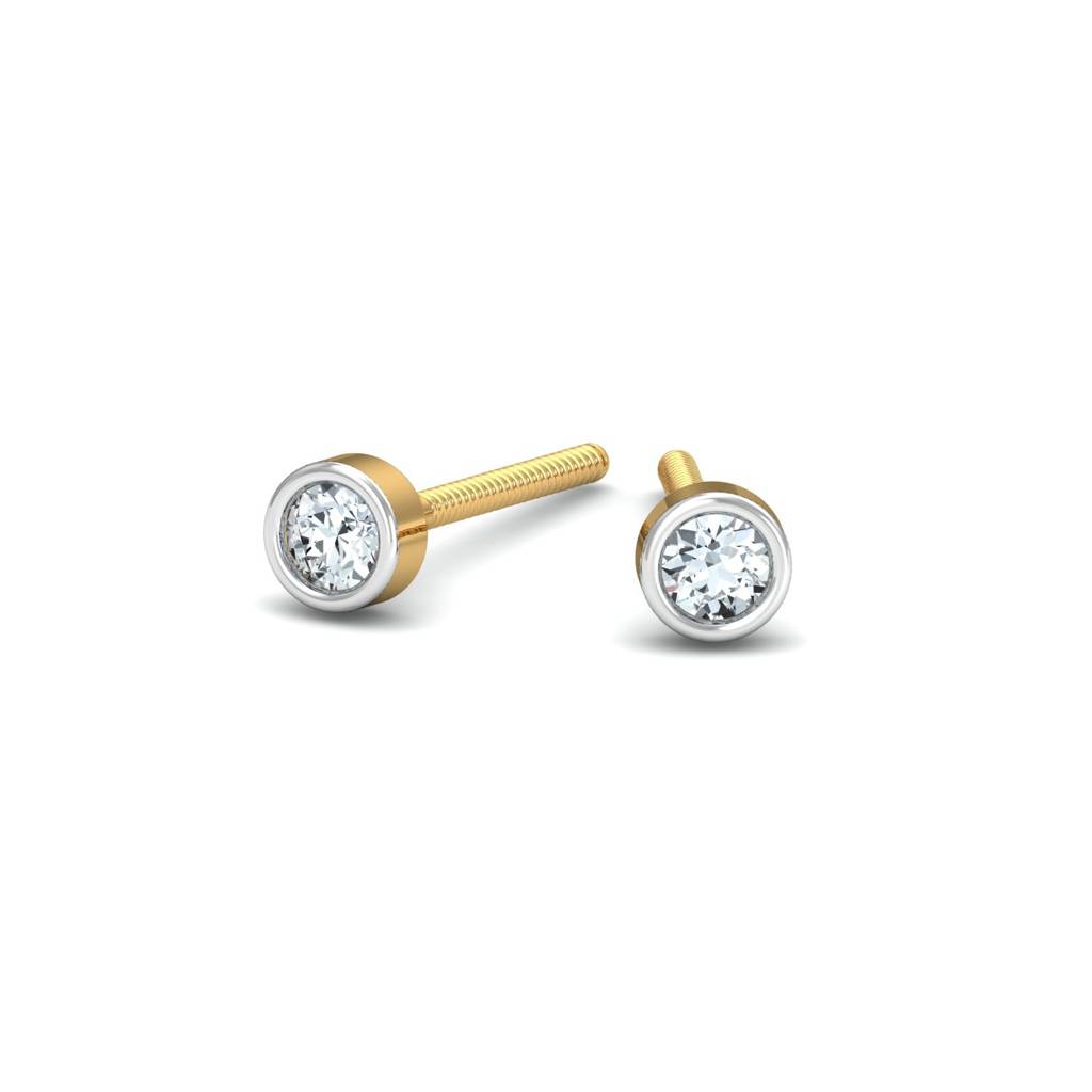 KuberBox 18K Yellow Gold Bruce 2.5 mm Stud Earrings