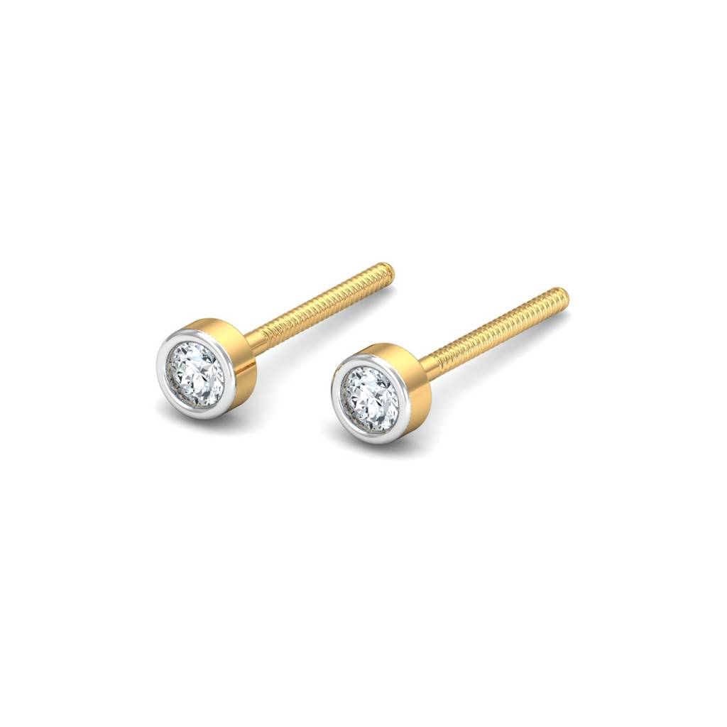 KuberBox 18K Yellow Gold Bruce 2.5 mm Stud Earrings