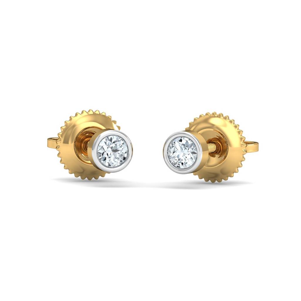 KuberBox 18K Yellow Gold Bruce 3 mm Stud Earrings