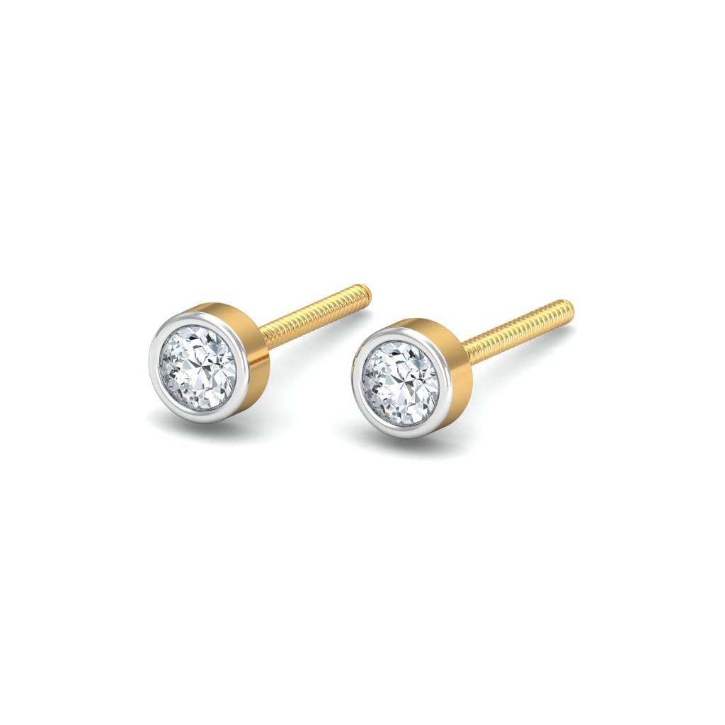 KuberBox 18K Yellow Gold Bruce 3 mm Stud Earrings