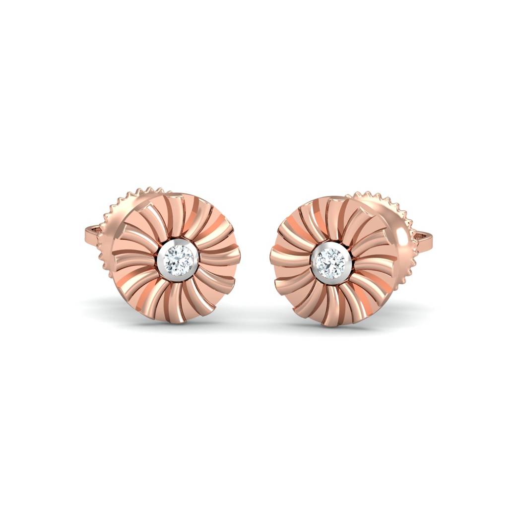 KuberBox 18K Rose Gold Ciru Stud Earrings