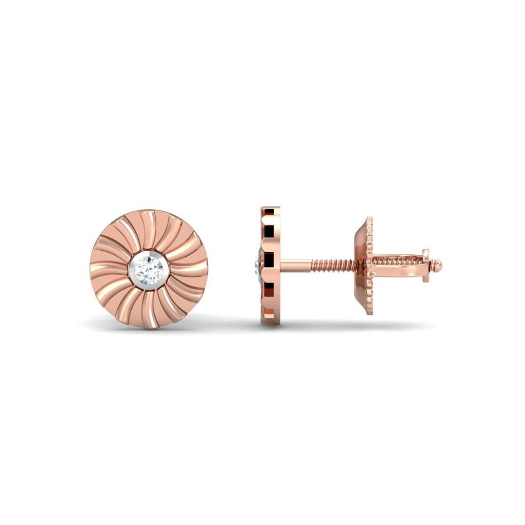 KuberBox 18K Rose Gold Ciru Stud Earrings