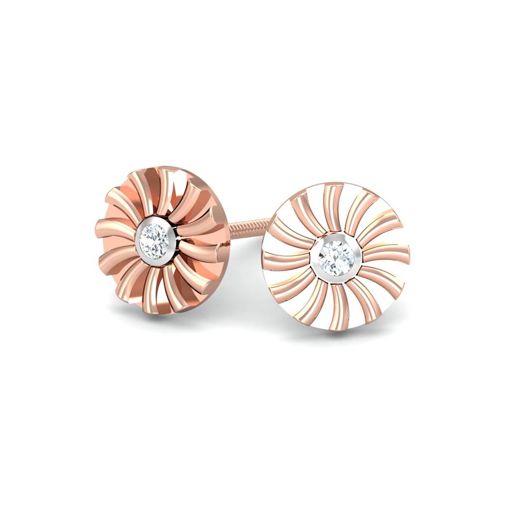 KuberBox 18K Rose Gold Ciru Stud Earrings