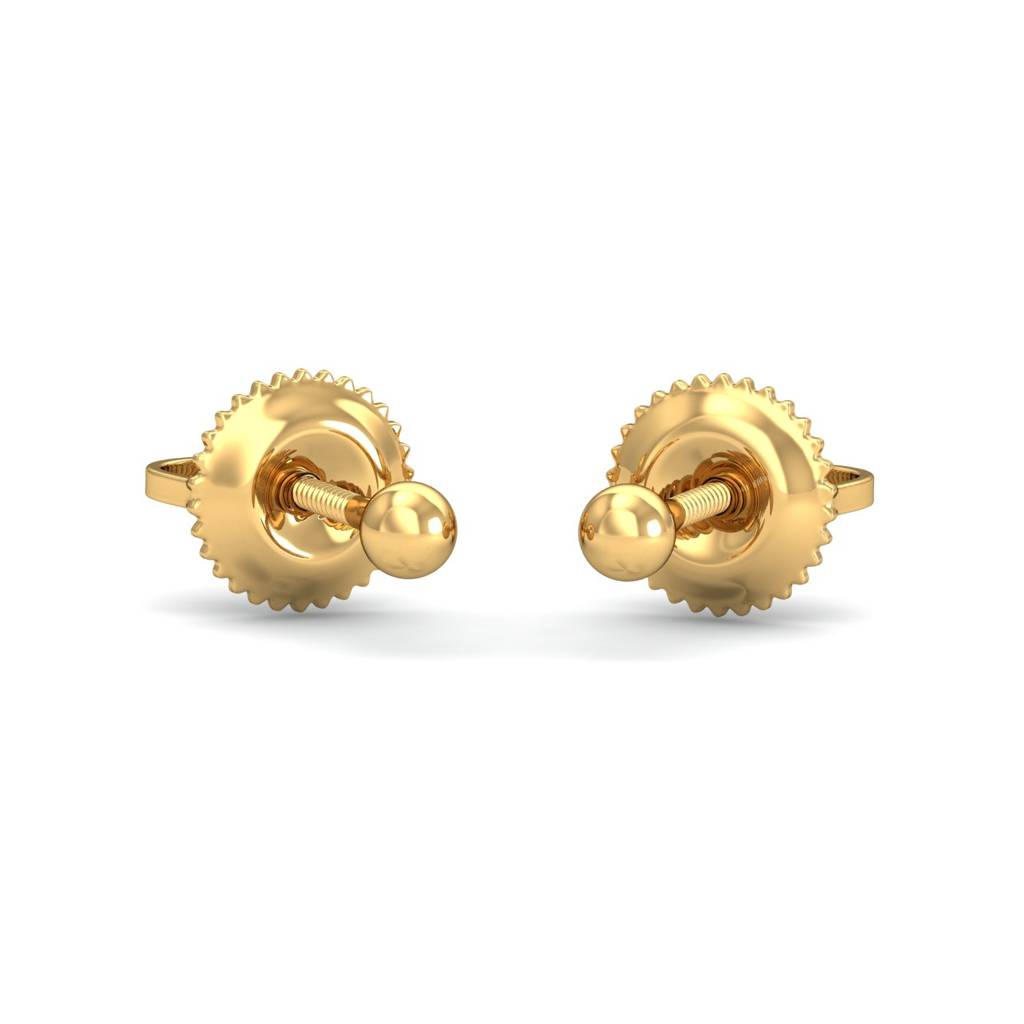 KuberBox 18K Yellow Gold 2.5 MM Gold Ball Studs