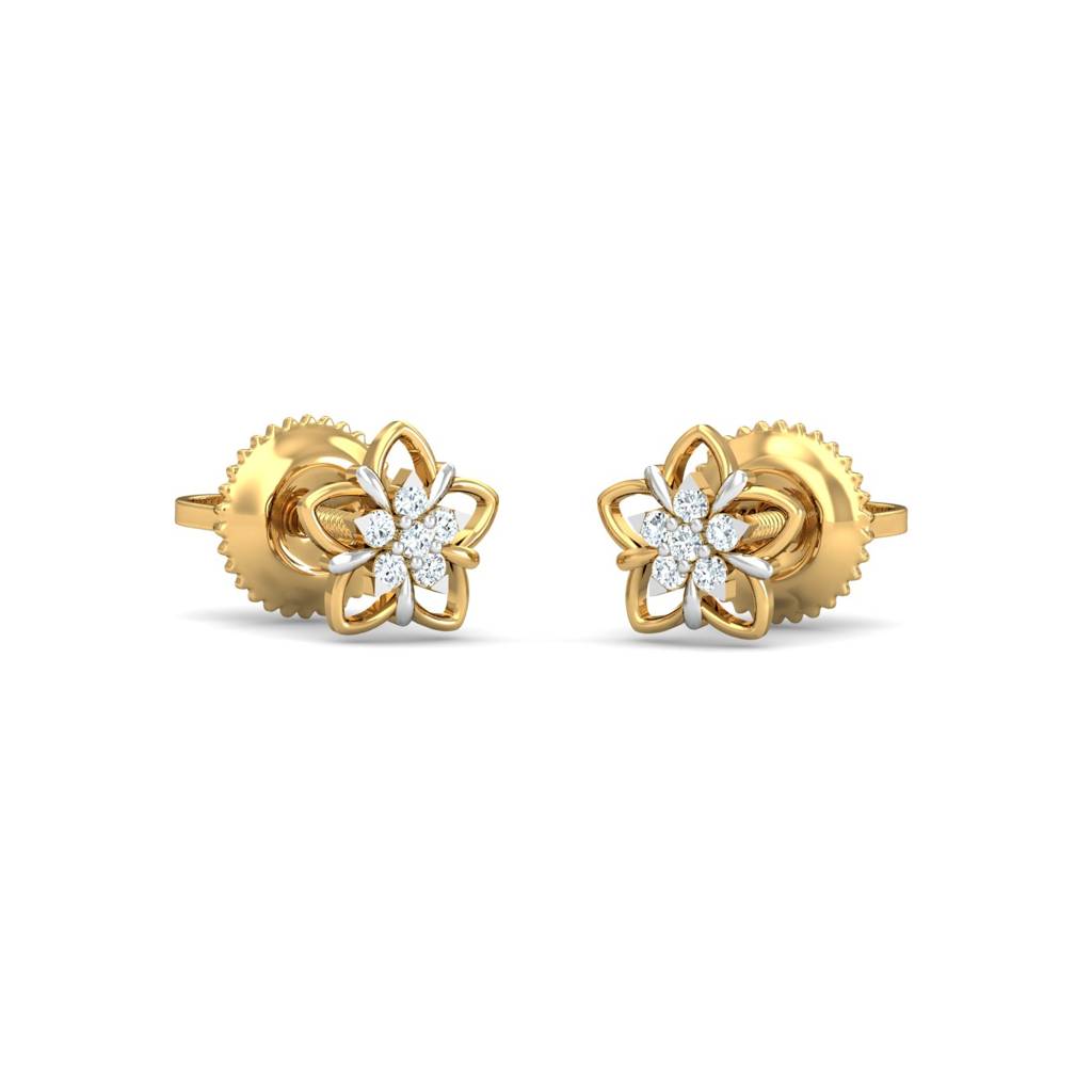 KuberBox 18K Yellow Gold Azira Stud Earrings