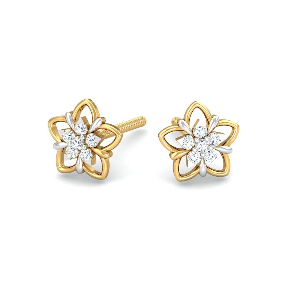 KuberBox 18K Yellow Gold Azira Stud Earrings