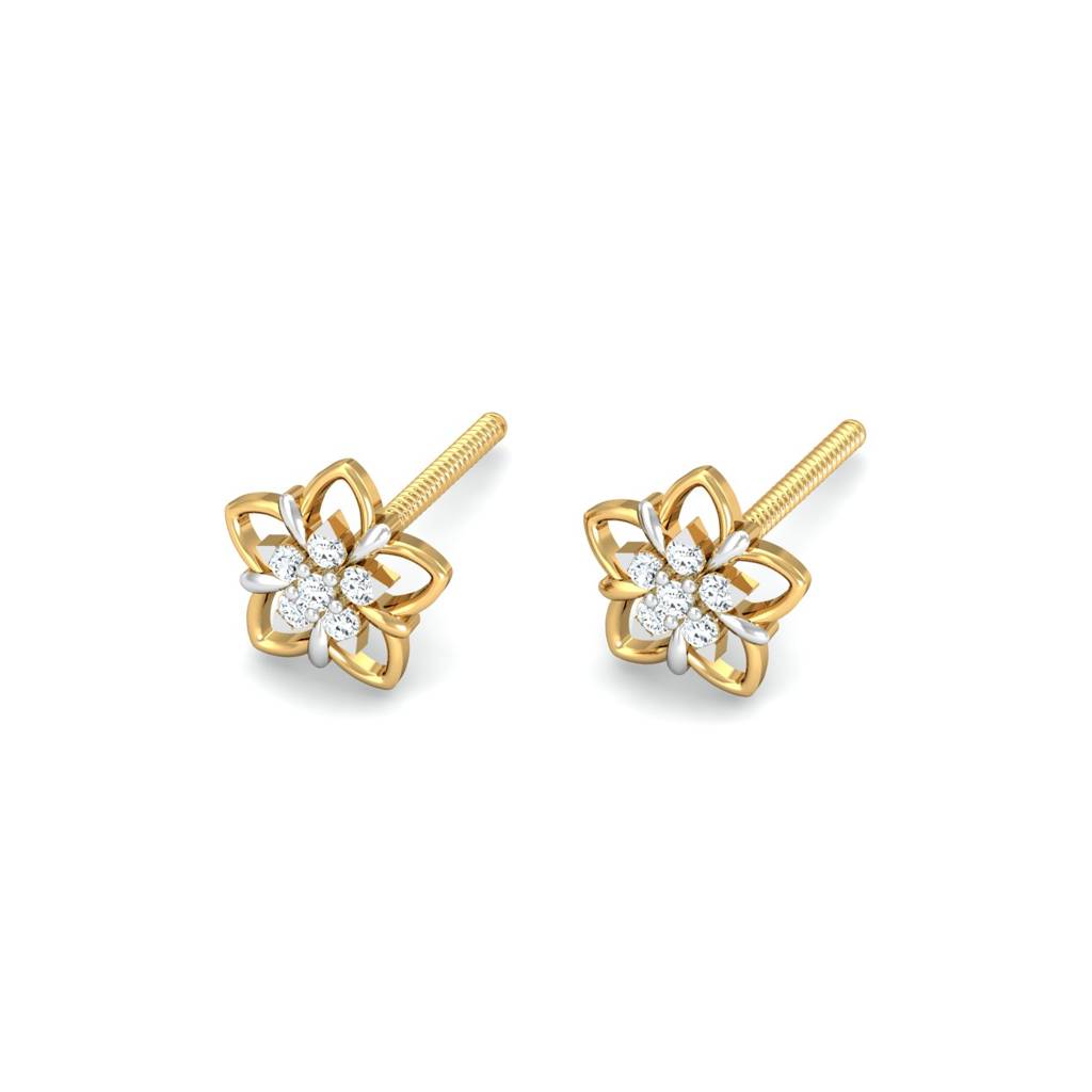 KuberBox 18K Yellow Gold Azira Stud Earrings