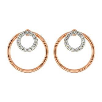 Round In Round Diamond Earrings : E616