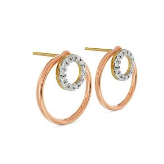 Round In Round Diamond Earrings : E616