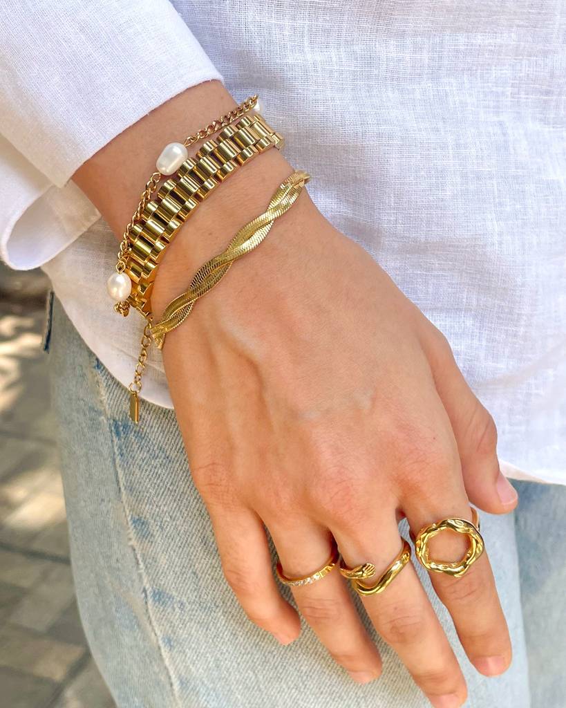 18K Gold Plated Watch Strap Bracelet : B50A