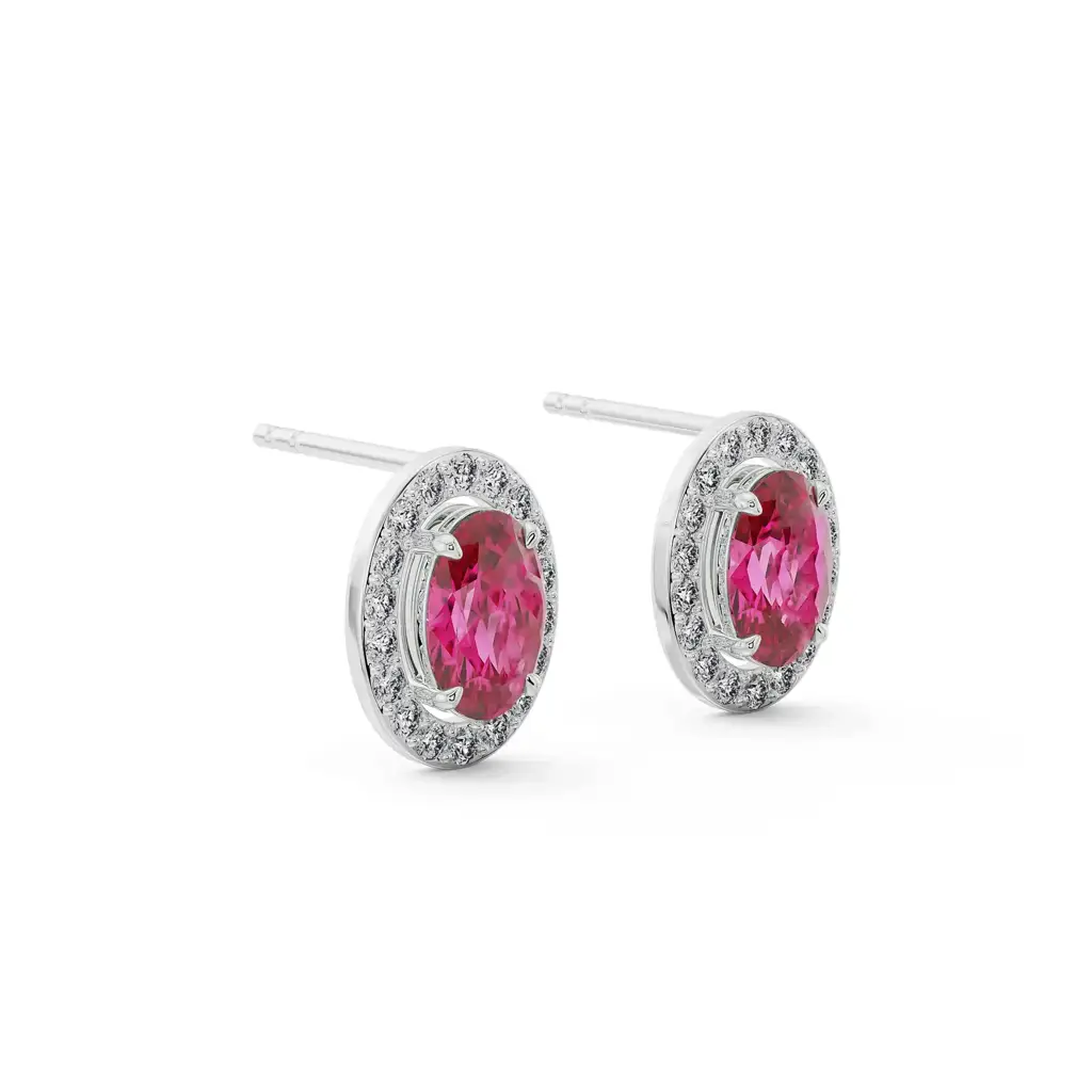 Vintage Ruby Diamond Studs