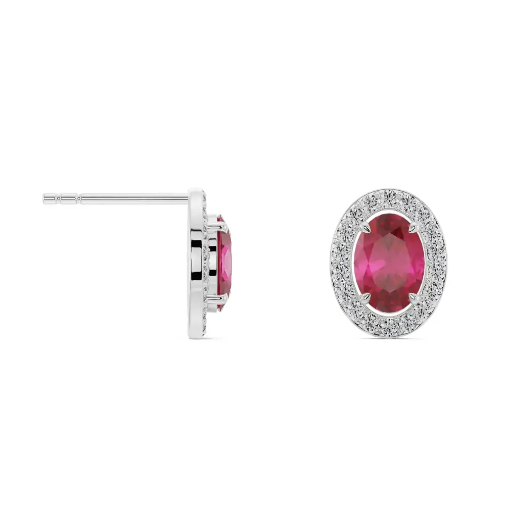 Vintage Ruby Diamond Studs