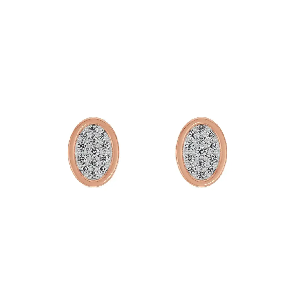 Oval Diamond Encrusted Studs