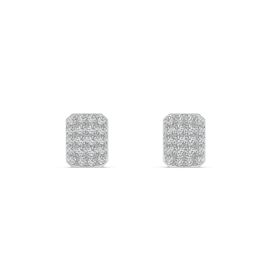 Glamorous Diamond Cluster Earrings