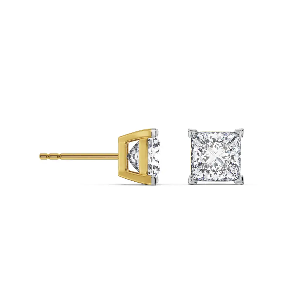 Classic Square Diamond Studs 0.9 Ct