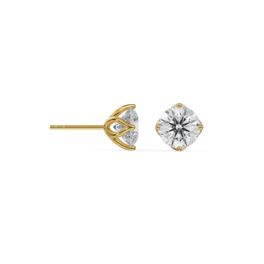 0.5 Ct Timeless Solitaire Studs : E890_18KT_Yellow_