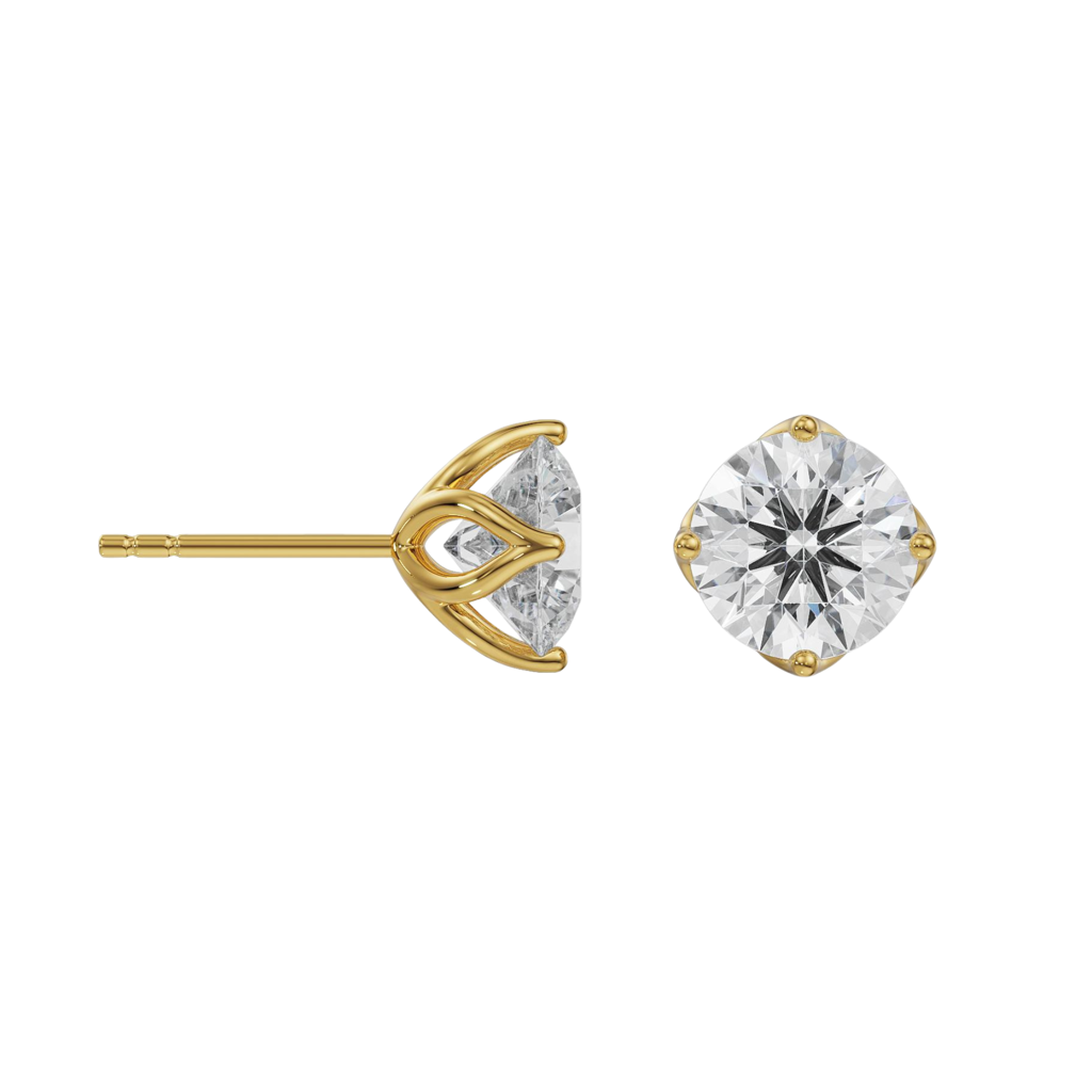 1.5 Ct Timeless Solitaire Studs : E892_14KT_Yellow_