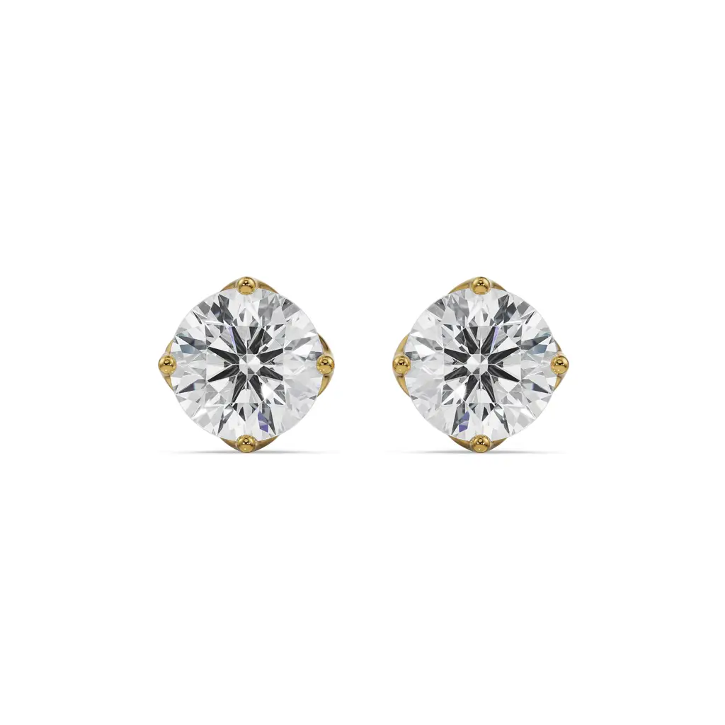 2 Ct Timeless Solitaire Studs : E893_18KT_Yellow_
