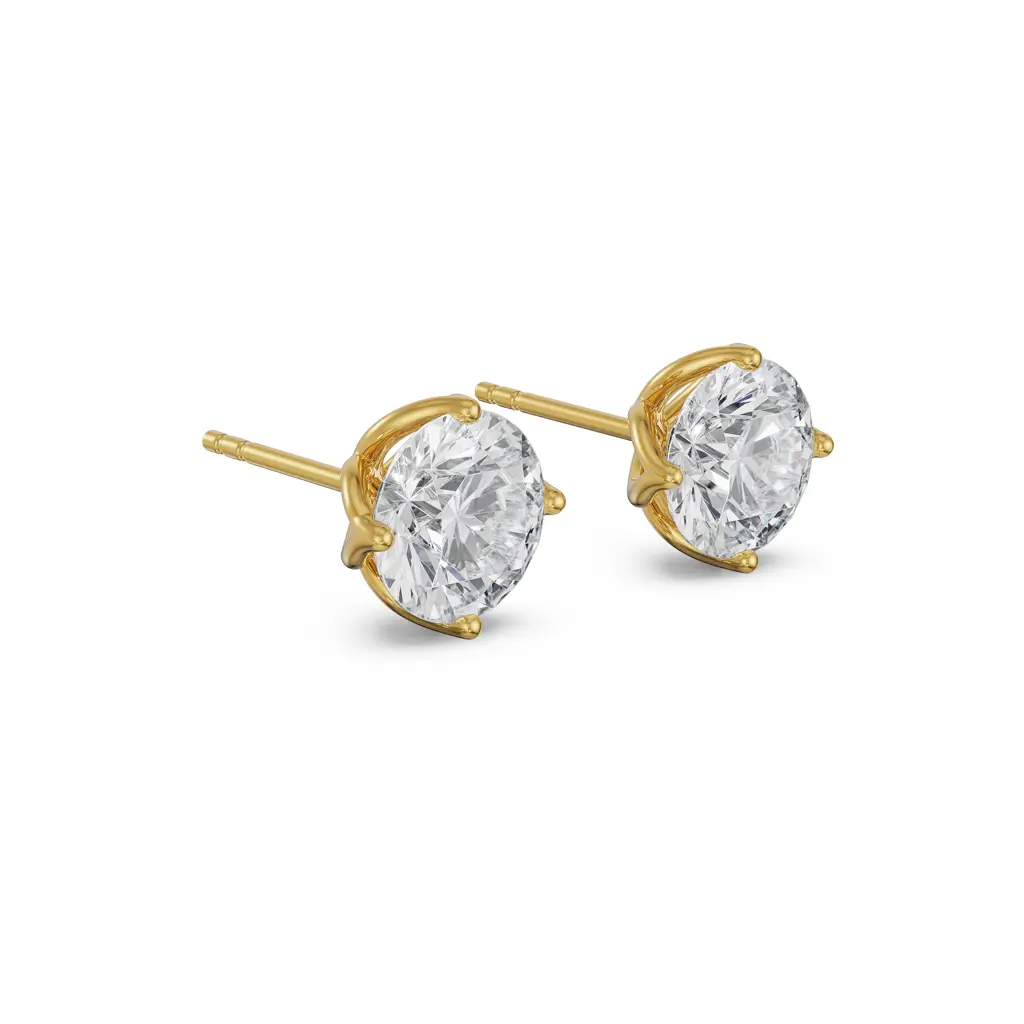 2 Ct Timeless Solitaire Studs : E893_18KT_Yellow_