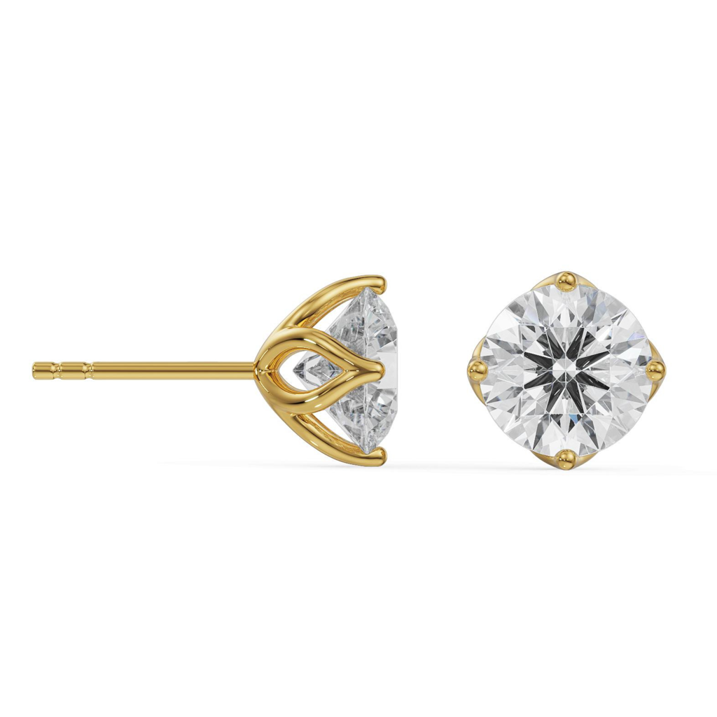 2 Ct Timeless Solitaire Studs : E893_14KT_Yellow_