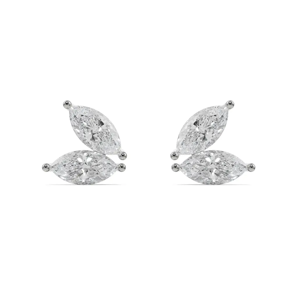 Butterfly Marquise Diamond Studs : E900_18KT_White_