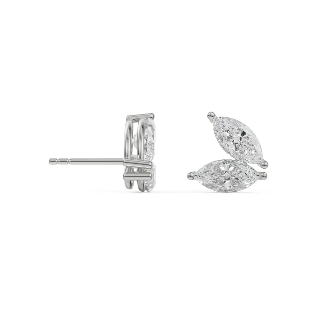 Butterfly Marquise Diamond Studs : E900_14KT_White_