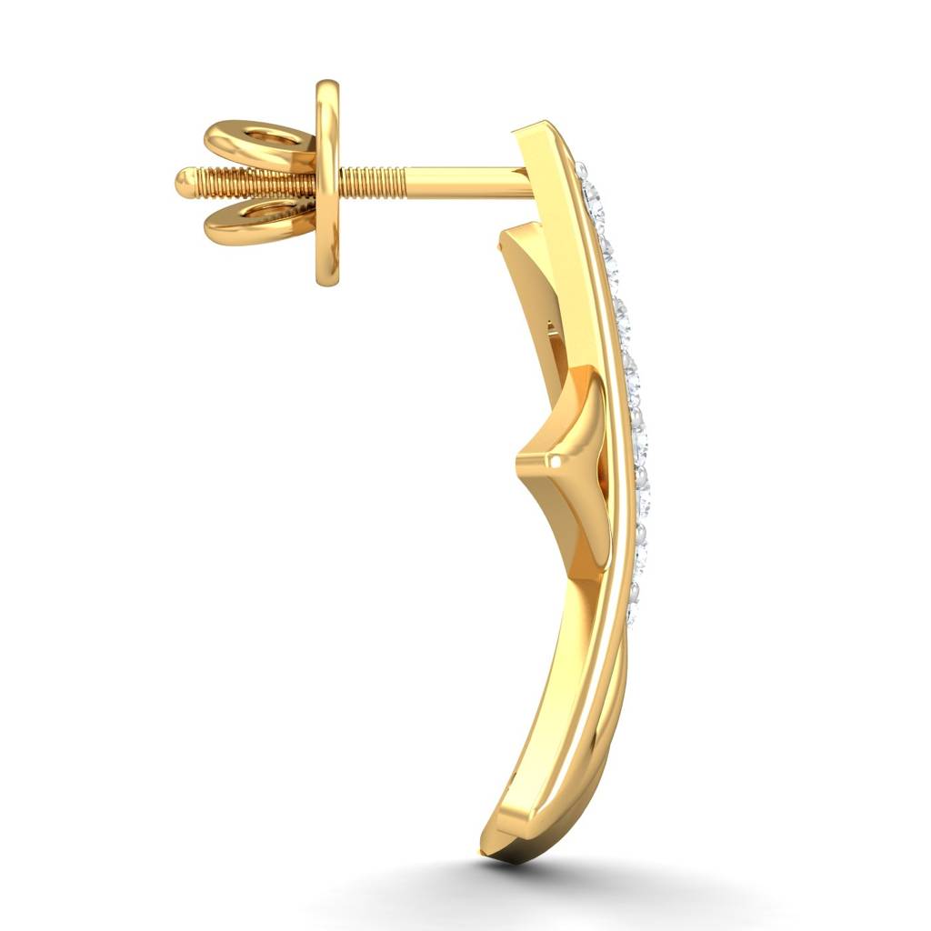 KuberBox 18K Yellow Gold Asterisk Nifty Stud Earrings