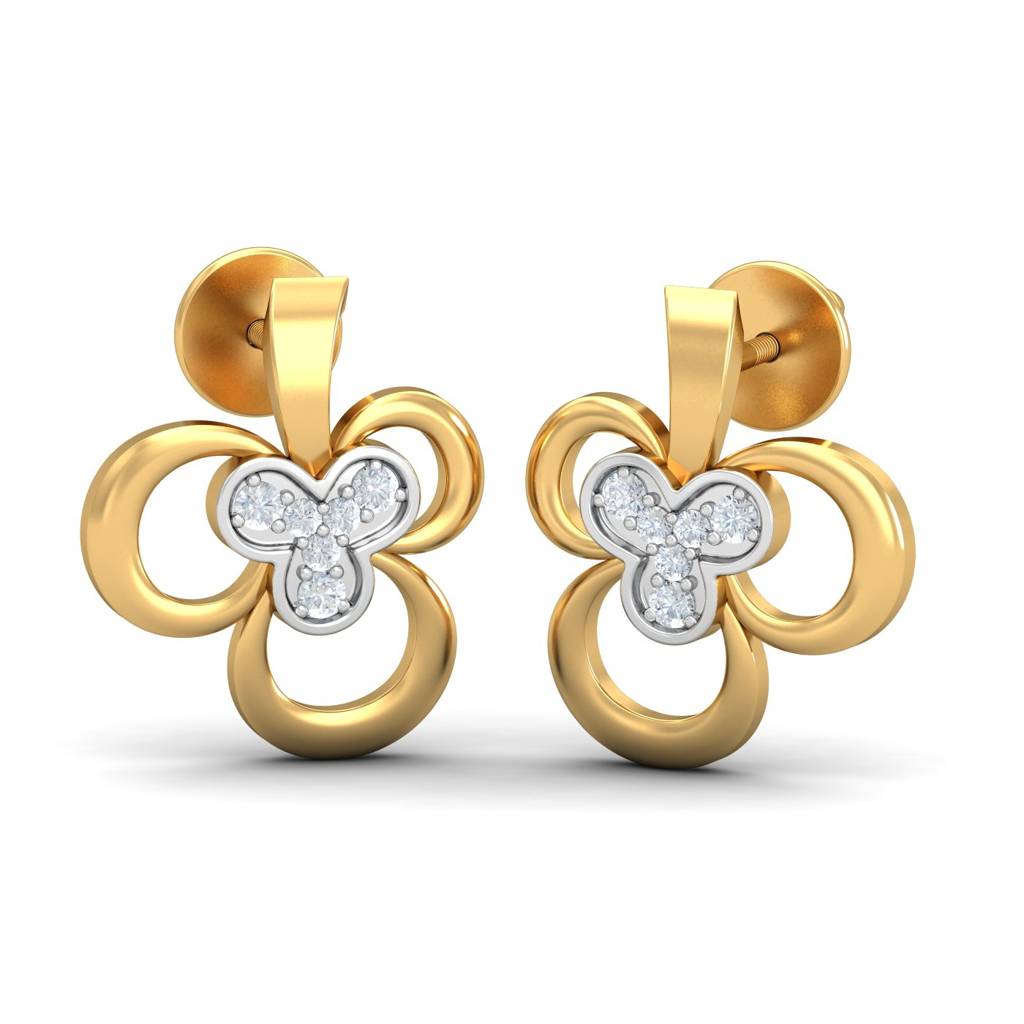 KuberBox 18K Yellow Gold Spaten Upkeep Stud Earrings