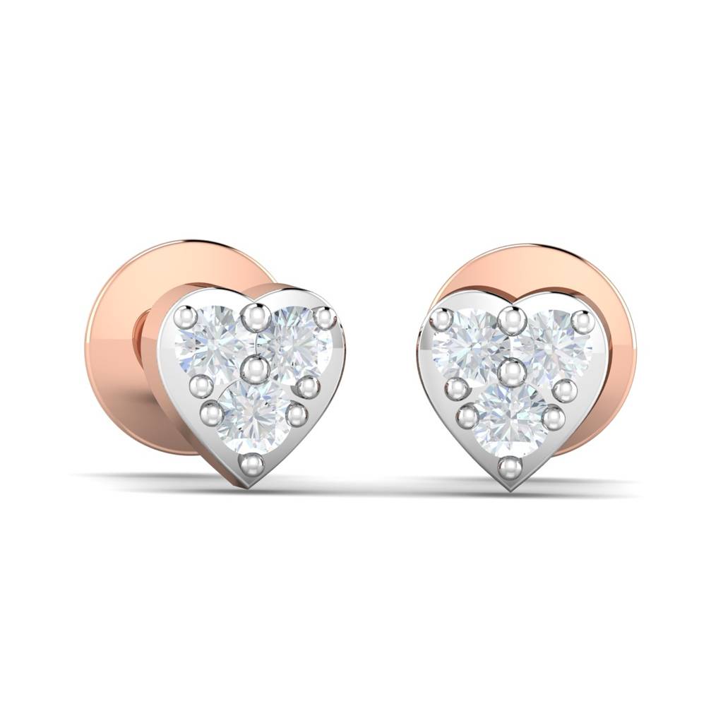 KuberBox 18K Rose Gold Bongani Heart Studs